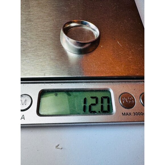 Estate Emporio Armani 925 Sterling Silver Modern Band Ring Size 10.5, 12g - Picture 11 of 11